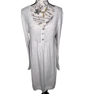 BCBG Maxazria Beige Angora Wool Blend Long Sleeve Babydoll Sweater Dress Size XL